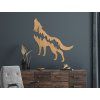 Holzsticker WOLF UND BERGE (Bildabmessungen 31,5 x 29,5 cm, Bildfarbe Grau)