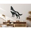 Holzsticker WOLF UND BERGE (Bildabmessungen 31,5 x 29,5 cm, Bildfarbe Grau)
