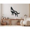 Holzsticker WOLF UND BERGE (Bildabmessungen 31,5 x 29,5 cm, Bildfarbe Grau)
