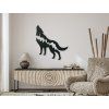 Holzsticker WOLF UND BERGE (Bildabmessungen 31,5 x 29,5 cm, Bildfarbe Grau)