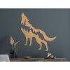 Holzsticker WOLF UND BERGE (Bildabmessungen 31,5 x 29,5 cm, Bildfarbe Grau)
