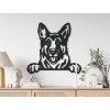 Wandsticker DEUTSCHER SCHÄFERHUND (Bildabmessungen 29,5 x 31,5 cm, Bildfarbe Grau)