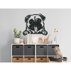 Holzsticker für die Wand MOPS (Bildabmessungen 27,5 x 31,5 cm, Bildfarbe Grau)