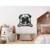 Holzsticker für die Wand MOPS (Bildabmessungen 27,5 x 31,5 cm, Bildfarbe Grau)