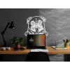 Holzsticker für die Wand MOPS (Bildabmessungen 27,5 x 31,5 cm, Bildfarbe Grau)