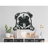 Holzsticker für die Wand MOPS (Bildabmessungen 27,5 x 31,5 cm, Bildfarbe Grau)