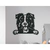 Holzbild Border Collie (Bildabmessungen 27 x 31,5 cm, Bildfarbe Grau)