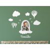 Kinderfotorahmen + eigener Name (Bildabmessungen 40,5 x 53,5 cm, Bildfarbe Grau)