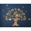 Fotorahmen Lebensbaum mit Schmetterlingen (Bildabmessungen 120 x 138 cm, Bildfarbe Grau)