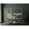 Bild der Golden Gate Bridge in San Francisco (Bildabmessungen 33,5 x 45,5 cm, Bildfarbe Grau)