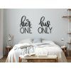 Wandtattoo Her one His only (Bildabmessungen 26 x 42 cm, Bildfarbe Grau)