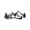 Bild BERGE UND BÄUME (Bildabmessungen 12,5 x 31,5 cm, Bildfarbe Grau)
