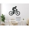 Wandsticker RADFAHRER (Bildabmessungen 30,5 x 36,5 cm, Bildfarbe Grau)