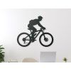Wandsticker RADFAHRER (Bildabmessungen 30,5 x 36,5 cm, Bildfarbe Grau)