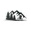 Wandbild RADFAHRER IN DER NATUR (Bildabmessungen 18,5 x 40 cm, Bildfarbe Grau)