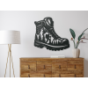 Einzigartiges Bild WANDERSCHUH (Bildabmessungen 44 x 47 cm, Bildfarbe Grau)
