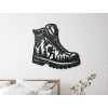 Einzigartiges Bild WANDERSCHUH (Bildabmessungen 44 x 47 cm, Bildfarbe Grau)