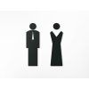 Sticker Damen-/Herren-WC (Bildabmessungen 11 x 3 cm, Bildfarbe Grau)