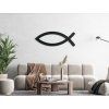 Christliches Fischsymbol Ichthys (Bildabmessungen 24 x 65 cm, Bildfarbe Grau)