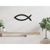 Christliches Fischsymbol Ichthys (Bildabmessungen 24 x 65 cm, Bildfarbe Grau)