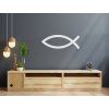 Christliches Fischsymbol Ichthys (Bildabmessungen 24 x 65 cm, Bildfarbe Grau)