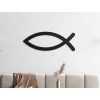 Christliches Fischsymbol Ichthys (Bildabmessungen 24 x 65 cm, Bildfarbe Grau)