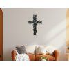 Designkreuz für die Wand BAUM (Bildabmessungen 89 x 64 cm, Bildfarbe Grau)