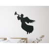 Sticker ENGEL MIT TROMPETE (Bildabmessungen 89 x 82,5 cm, Bildfarbe Grau)