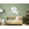 Wandsticker KLEINER ENGEL (Bildabmessungen 89 x 104 cm, Bildfarbe Grau)