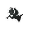 Wandsticker KLEINER ENGEL (Bildabmessungen 89 x 104 cm, Bildfarbe Grau)
