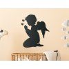 Wandsticker für Kinder SCHUTZENGEL (Bildabmessungen 22,5 x 19,5 cm, Bildfarbe Grau)