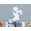 Wandsticker für Kinder SCHUTZENGEL (Bildabmessungen 22,5 x 19,5 cm, Bildfarbe Grau)