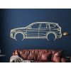Moderner Sticker BMW X3 (Bildabmessungen 21,5 x 60 cm, Bildfarbe Grau)