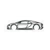 Modernes Wandbild Bugatti Chiron (Bildabmessungen 15,5 x 60 cm, Bildfarbe Grau)