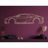 Modernes Wandbild Bugatti Chiron (Bildabmessungen 15,5 x 60 cm, Bildfarbe Grau)