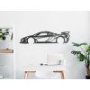 Holzbild McLaren P1 GTR (Bildabmessungen 15 x 60 cm, Bildfarbe Grau)