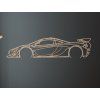 Holzbild McLaren P1 GTR (Bildabmessungen 15 x 60 cm, Bildfarbe Grau)