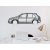 Minimalistisches Bild Škoda Fabia (Bildabmessungen 20,5 x 60 cm, Bildfarbe Grau)