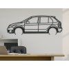 Minimalistisches Bild Škoda Fabia (Bildabmessungen 20,5 x 60 cm, Bildfarbe Grau)