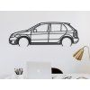 Minimalistisches Bild Škoda Fabia (Bildabmessungen 20,5 x 60 cm, Bildfarbe Grau)