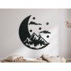 Holzbild MOND IN DEN BERGEN (Bildabmessungen 29,5 x 31,5 cm, Bildfarbe Grau)