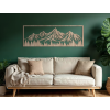 Breites Bild BERGE HINTER DEM WALD (Bildabmessungen 15,5 x 45,5 cm, Bildfarbe Grau)
