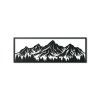 Breites Bild BERGE HINTER DEM WALD (Bildabmessungen 15,5 x 45,5 cm, Bildfarbe Grau)