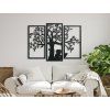 3-teiliges Wandbild MÄDCHEN UNTER EINEM BAUM (Bildabmessungen 56,5 x 80 cm, Bildfarbe Grau)