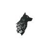 Holzdekoration WOLF AUS GESTRÜPP (Bildabmessungen 31,5 x 21 cm, Bildfarbe Grau)