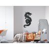 Wandsticker für Kinder CHINESISCHER DRACHE (Bildabmessungen 17 x 31,5 cm, Bildfarbe Grau)