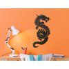 Wandsticker für Kinder CHINESISCHER DRACHE (Bildabmessungen 17 x 31,5 cm, Bildfarbe Grau)
