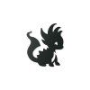 Wandsticker für Kinder KLEINER DRACHE (Bildabmessungen 31,5 x 21,5 cm, Bildfarbe Grau)