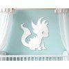 Wandsticker für Kinder KLEINER DRACHE (Bildabmessungen 31,5 x 21,5 cm, Bildfarbe Grau)
