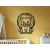 Wandsticker für Kinder KLEINER LÖWE (Bildabmessungen 44,5 x 38 cm, Bildfarbe Grau)
